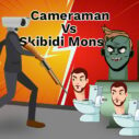 cameraman vs skibidi monster fun battle