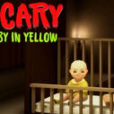 scary baby in yellow