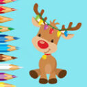 coloring book cute christmas reindeer