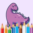 coloring book dinosaur with flowers