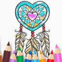 coloring book heart dreamcatcher