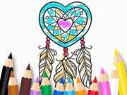 Carte de colorat: Heart Dreamcatcher