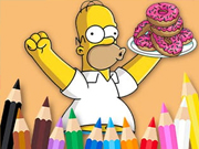 Carte de colorat: Simpson Donut