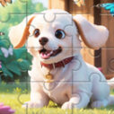 jigsaw puzzle dog in garden